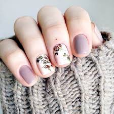 This manicure features matte nails with two accent designs. Top 100 Spring Floral Nail Designs For 2019 Beautybigbang