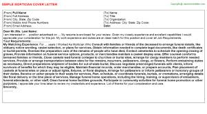 Mortician Cover Letter