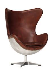 Retro Drehsessel Avantgarde Aus Leder Metall Sessel Drehsessel Egg Sessel