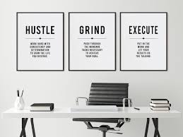 Minimalist Office Decor Wall Art Hustle Grind Inspirational Etsy Office Decor Wall Printables Minimalist Office
