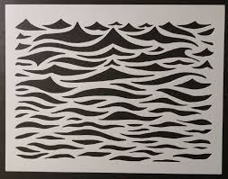 Black And White Ocean Wave Pattern Ocean Waves Wavey Wavy Wave Water Pattern 11 X 8 5 Stencil Fast Free Shipping Ebay In 2020 Wave Stencil Stencil Patterns Stencil Designs