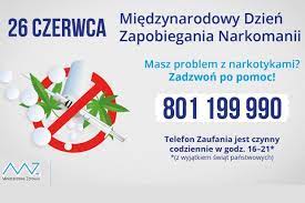 26 czerwca — kartka z kalendarza. 26 Czerwca Miedzynarodowy Dzien Zapobiegania Narkomanii Po Godzinach