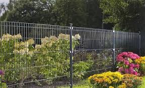 Doppelstabzaun Anthrazit Mit Rundpfosten Doppelstabmattenzaun Zaun Stabchen