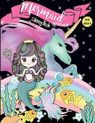 Amazon Com Mermaid Unicorn Coloring Books For Adults Fun Relaxation Rainbow Fantasy Cute Animals Underwater Ocean Realms Sea 9781728608297 Creative Pink Angel Books Discover our mermaid coloring pages. mermaid unicorn coloring books