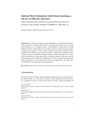 Pdf Optical Flow Estimation With Deep Learning A Survey On Recent Advances