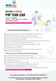 Php Team Lead Required At Xceltec Interactive Private Limited A Cmmi Level 3 Company App Development Companies Mobile Application Development App Development