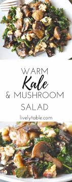 A Delicious Warm Salad With Roasted Kale Mushrooms And Eggplant Tangy Goat Cheese Walnuts And Balsamic Vinaigre Veggie Dishes Vegetarian Recipes Warm Salad