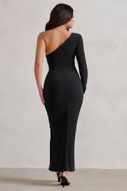 Black gown with side split store