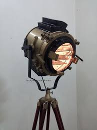 If the lamp is designed for directional task lighting, you should consider having it above or behind a sofa, armchair or table. Industrial Style Vintage Movie Spot Light Floor Standing Tripod Lamp Tripod Lamp Lamp Vintage Floor Lamp