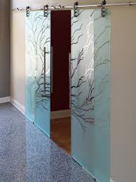Barn door covering sliding glass door. Etched Glass Barn Doors Creative Sliding Doors Of Chicago