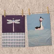 Pondlife Tea Towels Dragonfly Grebe 2 Pack Illustrated Tea Towels Tea Towels Kids Rugs