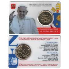 Vaticano 50 cents 2010 unc. Vatikan Coincard 50 Cent 2018 Nummer 9 Vatikan Lander Eurocoinhouse