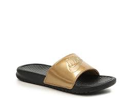Black And Gold Nike Slides Womens Nike Benassi Just Do It Slide Sandal Women S Gold Nike Slides Womens Sandals Jordan Shoes For Women