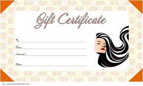 Free Printable Hair Salon Gift Certificate Template Zomya