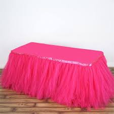 21ft Fushia 8 Layer Tulle Tutu Pleated Table Skirts Tulle Table Skirt Tutu Table Skirt Table Skirt