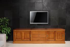 Meuble Tv 16 9eme Lise En Merisier Massif De Style Louis Philippe 4 Portes 3 Tiroirs