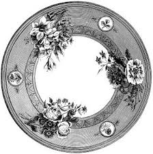 Black And White Plates Clipart Vintage Plates And Dishes Clipart Clip Art Vintage Vintage Plates Art Images