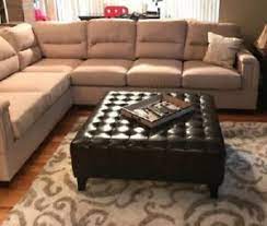 What's more, some of them come with storage space, allowing you to hide unwanted clutter. Large Bonded Faux Leather Ottoman Coffee Table Tufted Square Brown Living Room Ebay