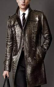 Crocodile Leather Jacket Google Search Leather Jacket Men Fall Fashion Coats Trench Coat Men