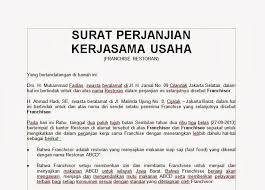 Contoh Surat Perjanjian Kerjasama Usaha Perorangan
