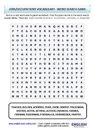 68 1 puzzles are a fun way to pass the time. Jobs And Occupations Vocabulary Word Search Puzzle In English