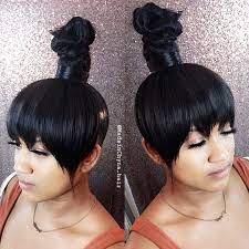 Issa Look Y I N Chinesebangs Bunandbangs Razorcut Halfuphalfdown Messybun Naturalhair Sleekponytai Low Ponytail Sleek Ponytail Chinese Bangs
