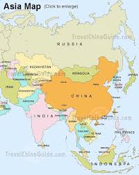 Carte administrative & liens vers les principales villes (en anglais). Asia Map China Russia India Japan Travelchinaguide Com