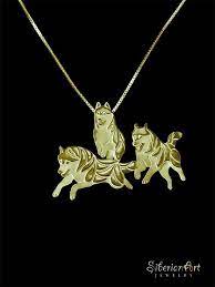 Siberian Husky In Action Solid Gold Pendant And Necklace Etsy Sterling Silver Pendants Siberian Husky Delicate Fine Jewelry