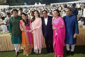 The bachchans pose for a photo with granddaughter. Akash Ambani Shloka Mehta Wedding Sundar Pichai Ban Ki Moon Sachin Srk Among High Profile Guests To Grace The Event