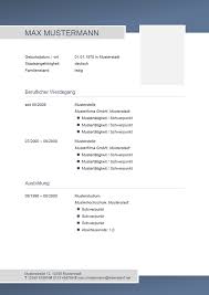 Bewerbungsvorlage Tabellarischer Lebenslauf