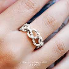 Infinity Celtic Love Knot Diamond Ring Triple Figure 8 Knot Etsy Diamond Wedding Bands Diamond Bands Infinity Knot Ring