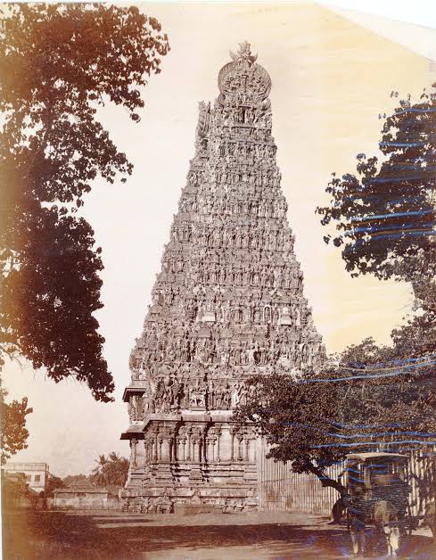 Photo.12/(002)] Madura, the Southern Gopuram [of the Minakshi Sundareshvara Temple] from the east - Royal Asiatic Society Online Collections