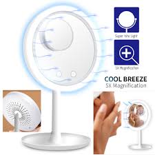Led Mirror Makeup Mirror With Led Light Vanity Mirror 5x Magnifying Mirror Led Miroir Grossissant Magnifying With Fan Led Light Makeup Mirrors Aliexpress