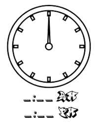 Wikijunior Tell Time Clock Coloring Book Hr Clock 12