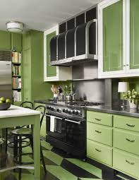 Small Kitchen With Parrot Green Cabinets Dwellingdecor Kitchen Remodel Small Green Kitchen Designs Interior Design Kitchen