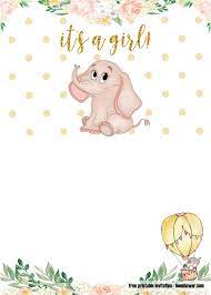 Baby elephants this set is available in pink, blue or green. Free Printable Elephant Baby Shower Invitations Templates Download Hundreds Free Printable Birthday Invitation Templates