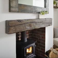 Glenn white oak floating mantel. Solid Oak Beam Rustic Character Mantel Shelf Reclaimed