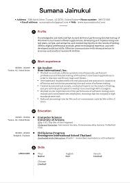 Qa Analyst Resume Example Kickresume