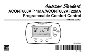 This thermostat contains a lithium battery which may contain perchlorate material. Http Www Denverwinair Com Literature American Standard Thermostat Acont602 Install Guide Pdf