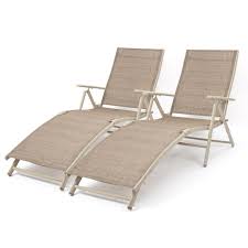 Kids () adults () multi packs. Walnew Set Of 2 Patio Lounge Chairs Adjustable Pool Chaise Lounge Chairs Folding Outdoor Recliners Beige Walmart Com Walmart Com