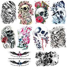 Check spelling or type a new query. Amazon Com Ooopsiun 10 Sheets Large Arm Temporary Tattoos For Men Adults Skull Skeleton Fake Arm Tattoo Stickers Halloween Day Of The Dead Beauty