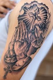 The cross itself represents the persons salvation from christ. 100 Amazing Praying Hands Tattoos Ideas Meanings Ultimate Collection Tattoo Me Now