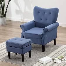 Buy Artechworks Tufted Accent Chair Ottoman Single Sofa Club Chair Living Room Bedroom Office Hosting Room Blue Online Ppwonderfulrange In 2020 Club Chairs Living Room Blue Furniture Living Room Single Sofa