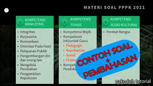Pembahasan Soal Pppk 2021 Guru Honorer Kompetensi Teknis Manajerial Sosiokultural Youtube