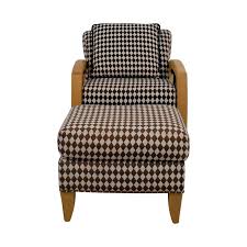 Inside, pair a black and white patterned living room accent chair with a throw pillow or two in solid, bright jewel tones. 73 Off Thayer Coggin Thayer Coggin Cherry Wood Black And White Checkered Accent Chair With Ottoman Chairs