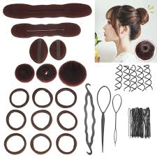 Interlock bobby pins in x shapes around the bun to secure additional stray hairs. Women Girls Hair Styling Donut Former Foam French Magic Bun Maker Diy Tool Hair Accessories Alexnld Com