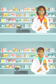 Pharmacists Woman And Man At Counter In Pharmacy In 2020 World Pharmacist Day Pharmacist Pharmacy
