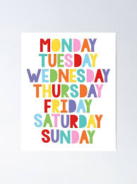 This practice will make the kids thorough in knowing the months of the year. Days Of The Week Poster Wall Chart Educational Kids Girl Children Unicorns Theme Toys Games Schi Brettl Werkstatt Preschool Toys Pretend Play