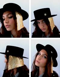 Black Furfelt Canotier Hat Maison Michel Paris In 2020 Canotier Maison Michel Hats