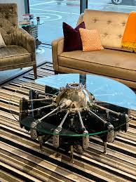 Sits 22 tall and is 48 wide at the top. Jacobs Radial Aircraft Engine Table Intrepid Design